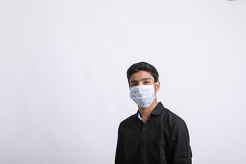 Young man wearing protective mask again Covid-19. corona virus.