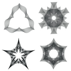 Geometric creative abstract shape for your graphic design or business. Black lines delicate ornament on white background. Vector EPS 10. Frame for your text. Vector with editable color .