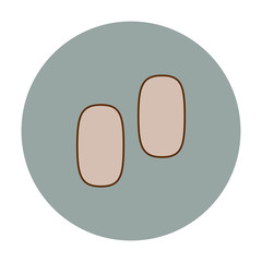 two kibbles on white background