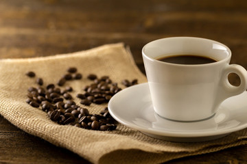 Coffee with coffee beans