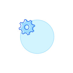 Gear blue icon on circle vector illustration