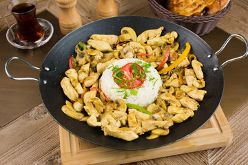 Kavurma, famous turkish meal with pilaf