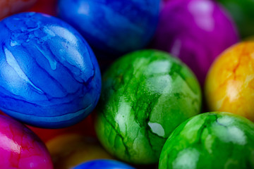 colorful easter eggs closeup selective focus