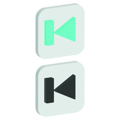  Flat pause square background Icon in isometric style