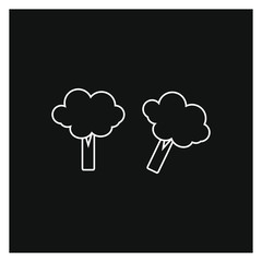 pieces of broccoli on white background