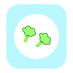 pieces of broccoli on white background