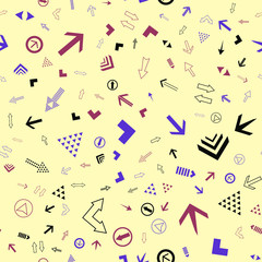Seamless vector pattern with different arrows. Modern cursor illustration