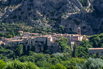 Fototapeta na wymiar The village Moustiers St. Marie, Provence, Provence-Alpes-Cote d'Azur, Southern France, France, Europe