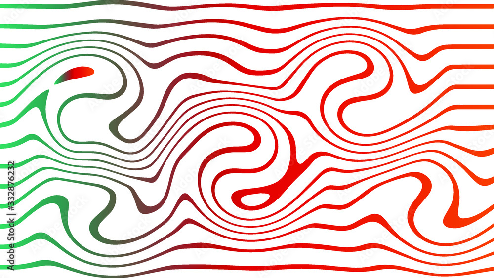 Poster abstract rippled or colorful lines pattern with wavy vibrant facture on white background and texture