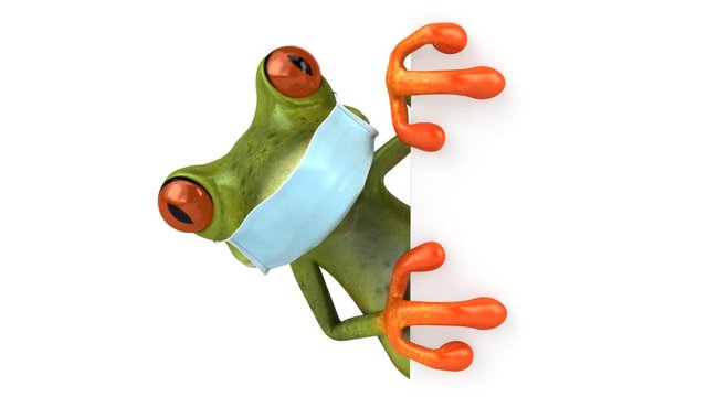 Fun frog with a mask