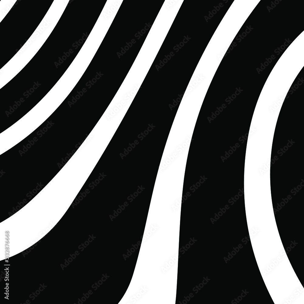 Aufkleber abstract rippled or black lines pattern with wavy vibrant facture on white background and texture. l