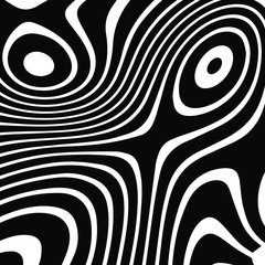 Abstract rippled or black lines pattern with wavy vibrant facture on white background and texture. Liquify lines 3D effect. Vector illustration. EPS 10. Creative graphic design. 