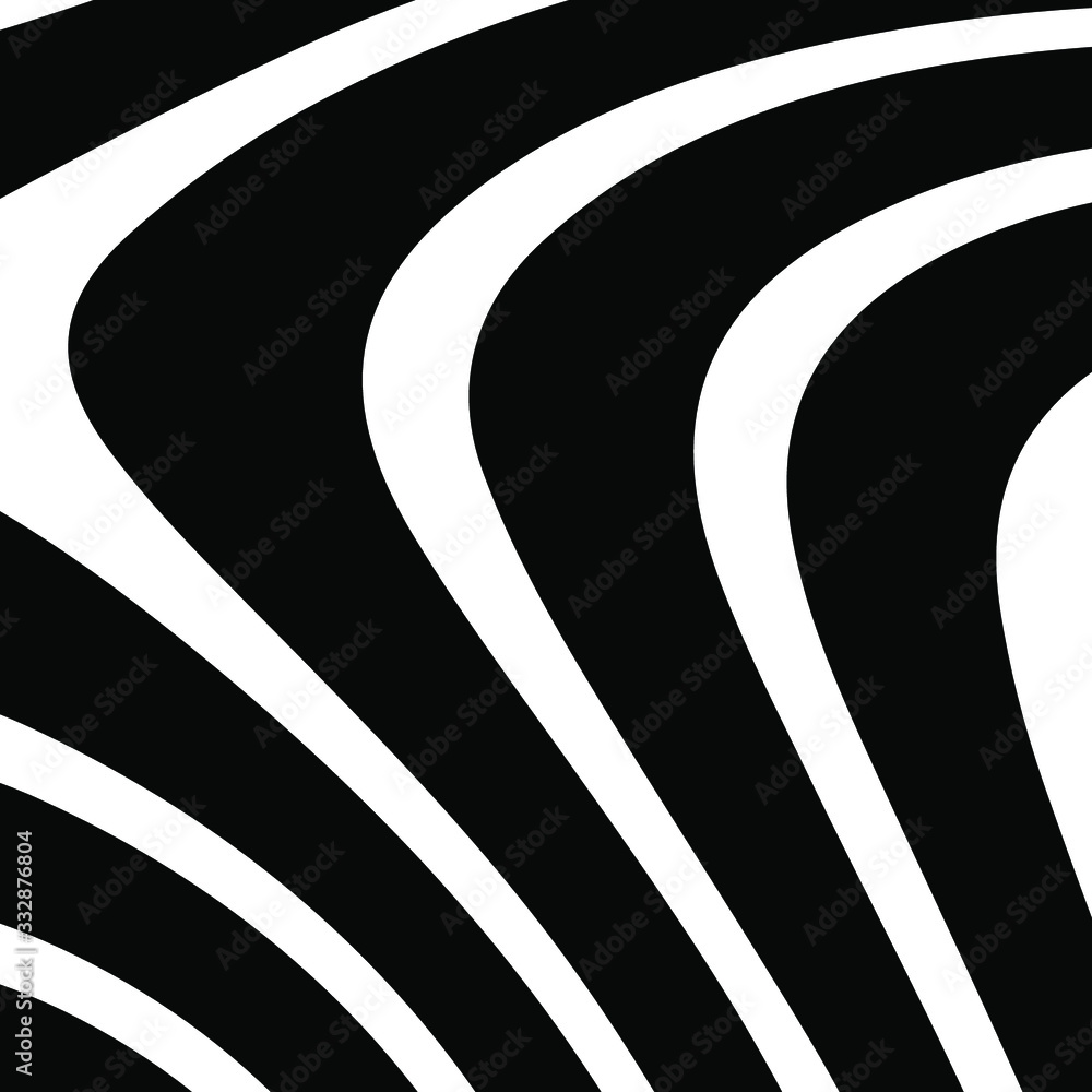 Poster abstract rippled or black lines pattern with wavy vibrant facture on white background and texture. l