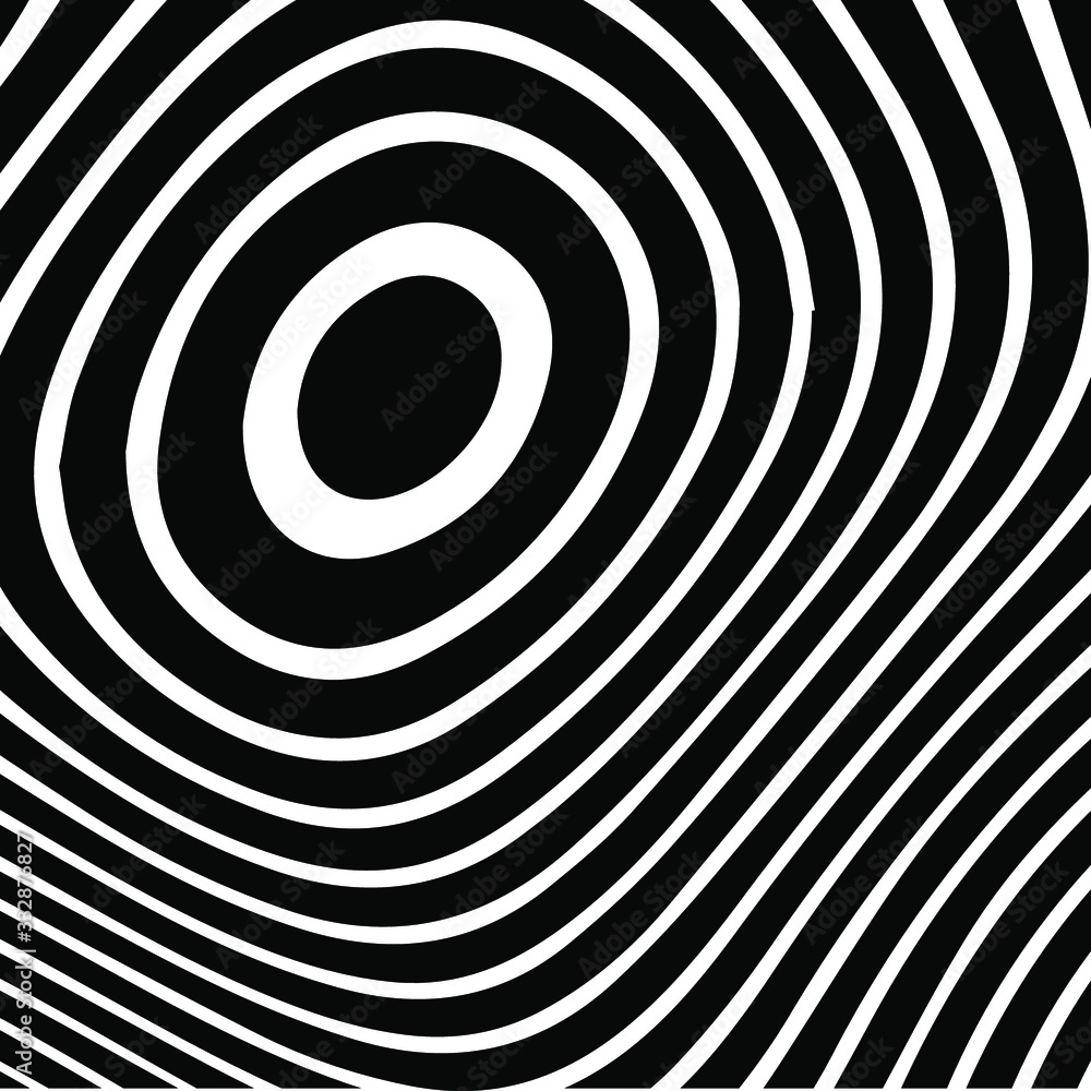 Poster abstract rippled or black lines pattern with wavy vibrant facture on white background and texture. l