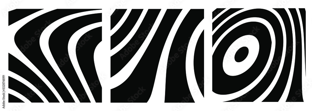 Aufkleber abstract rippled or black lines pattern with wavy vibrant facture on white background and texture. l