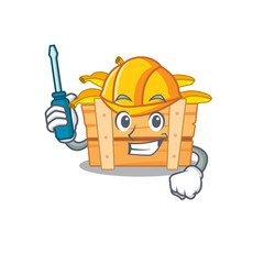 Smart automotive banana fruit boxpresented in cartoon character design