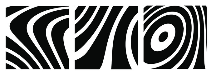 Abstract rippled or black lines pattern with wavy vibrant facture on white background and texture. Liquify lines 3D effect. Vector illustration. EPS 10. Creative graphic design. 