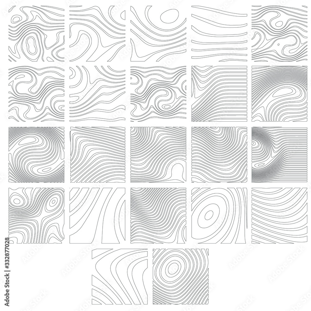 Aufkleber abstract rippled or black lines pattern with wavy vibrant facture on white background and texture. l