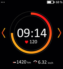 Illustration of fitness tracker app. Sport lifestyle