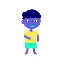 vector illustration cartoon kid boy thumb up
