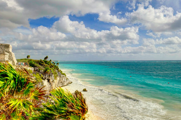 Tulum, Quintana Roo, Mexico : Mayan Ruins, HDR Image