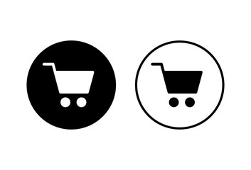 Shopping icons set on white background. Shopping cart icon. Basket icon. Trolley