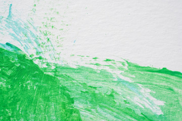 abstract image green watercolor paint on white paper background