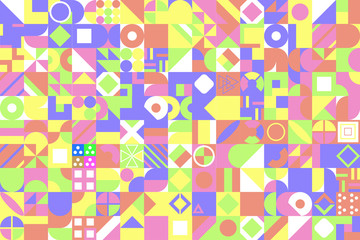 Decorative ornament of geometric shapes. Colorful geometric pattern background