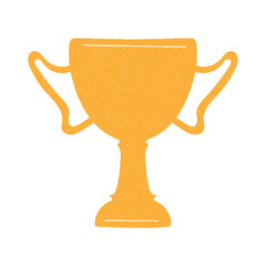 Trophy vector design. digital hand drawn style. grain texture