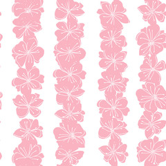 Anemone or windflower poppies flowers background. Floral vector seamless pattern with hand drawn elements in pastel colores.