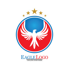 Falcon Eagle Bird Logo Template Vector Icon