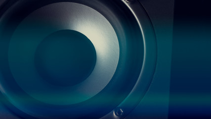 Multimedia acoustic sound speaker system. Music close up