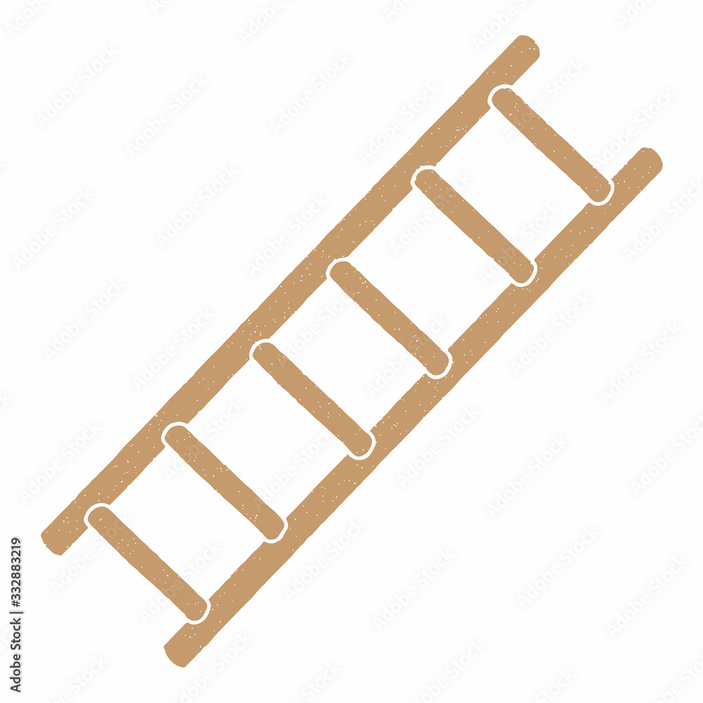Aufkleber ladder vector design. digital hand drawn style. grain texture