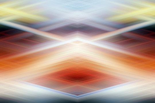 Bright intercrossing arrow shaped rays of light forming complex geometrical structures abstract texture/background.