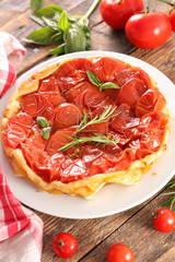 tomato quiche with rosemary- tomato tart tatin