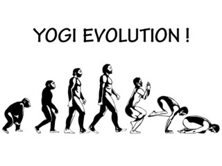 Humorous yogi evolution concept