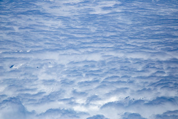 Blue Sky With Clouds from Airplane over Leh,himalaya mountain, India. The Upper Layers Of The Atmosphere.