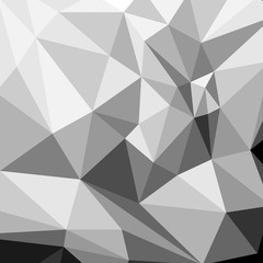 Abstract modern geometry white, grey and black background. Geometric background in origami style. White, gray, black triangles. Flat. Vector illustration