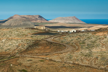 Footpath Villa Verde looking towards Corralejo Fuerteventura Canary Islands Spain