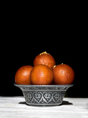 Indian traditional sweet Gulab Jamun, close up