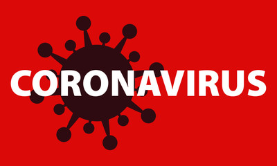 coronavirus - virus symbol with inscription