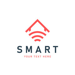 Smart House , WiFi Home Logo design