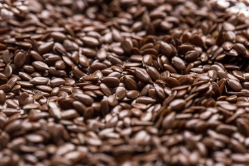 Flax seeds close-up. Flax Seed Texture Macro