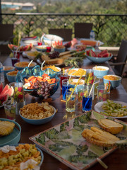 Fruit and refreshments for a buffet table