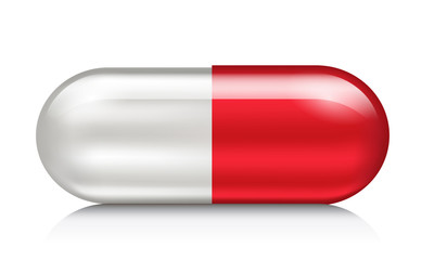White red pill. Vector illustration