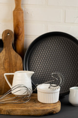selective focus, kitchen utensils, home cookware