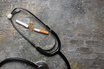 Heart and broken cigarettes. Quit smoking