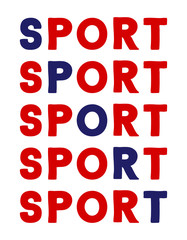 Sport Colorful isolated vector saying