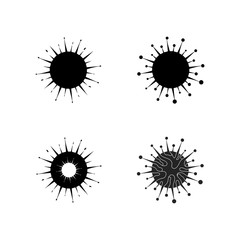 virus corona virus vector and mask design logo viral vector and design icon symbol