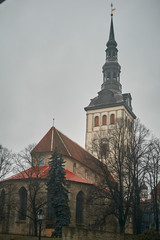 Tallinn, Estonia December 7, 2019 Winter season medieval streets and old town architecture of Estonian capital